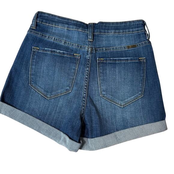 Kancan High Rise Medium Stone Wash Denim Shorts Size Medium M Stretch Casual - Picture 5 of 10